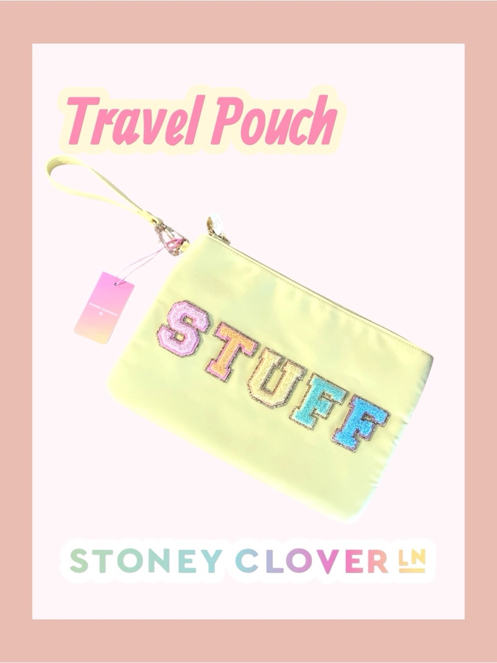 NWT Stoney Clover Lane x Target STUFF Patch Flat Pouch- Preppy
